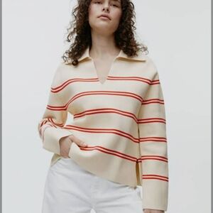 Arket Long Sleeve 100% Cotton Collared Women's Top